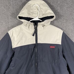 Vintage Abercrombie & Fitch Jacket Mens Medium Blue Hooded 90s Y2K Colorblock